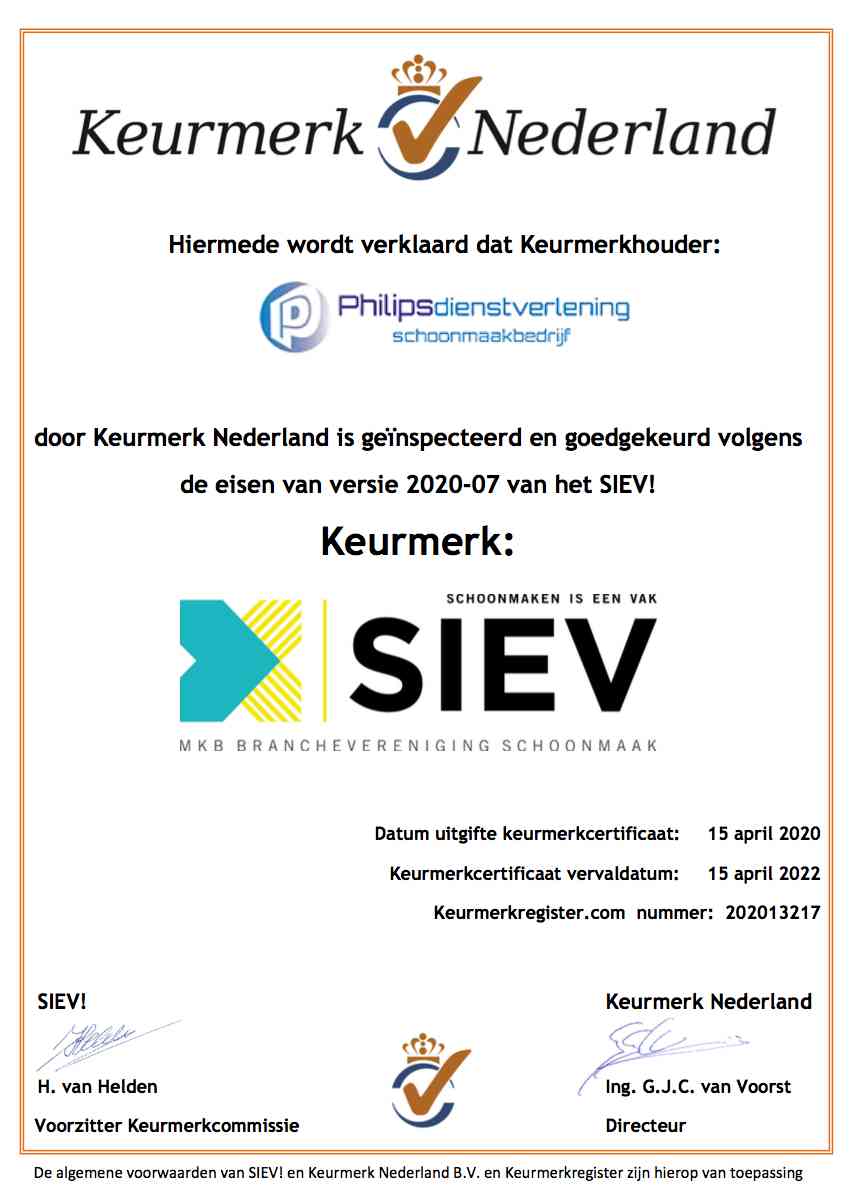 SIEV-keurmerk Philips Dienstverlening